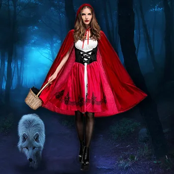 Хелоуин, нова Атаулла, Червената Шапчица, костюм за cosplay, женски пелерина на Хелоуин Уика, рокля на кралица карнавал партита.