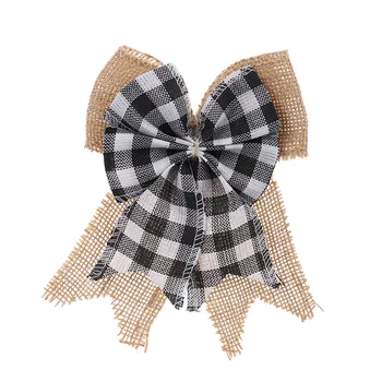 1 бр Черно-бял Решетеста Материал за вратовръзка-на пеперуда, Коледна Украса, за опаковане на Подаръци, Аксесоари за banta