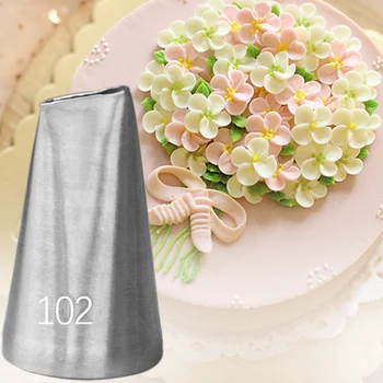 # 102 Сладкарница накрайник във формата на листенце на цвете за торти, сладкарски изделия, принадлежности, дюзи за печене на Корейската боб глазура сладкарски съвети
