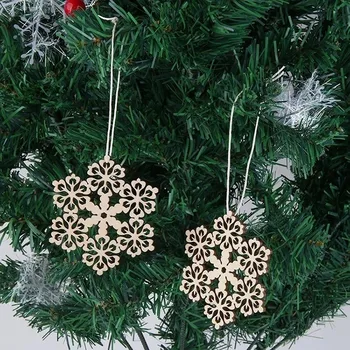 10шт Коледни diy, разнообразни дървени снежинки с изрезки от конци, подарък етикет за бродерия, дървени украшение за сватба