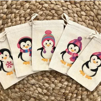 12 парчета, чанта с бонбони във формата на пингвин, шоколадово лакомство, Зимна Страна на Чудесата, Детски душ за момичета и момчета, украса за парти по случай рождения Ден.