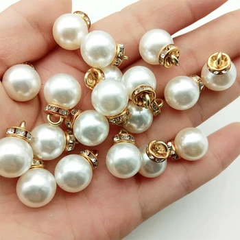18ШТ кръгли мъниста от изкуствени перли ABS Бели перли за обеци Материали за бродерия Сватбени мъниста със собствените си ръце Търсене бижута и Аксесоари