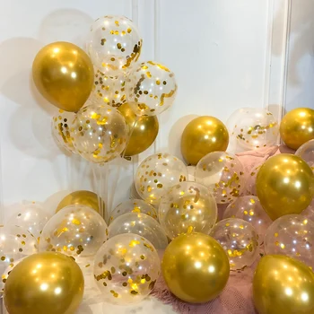 20 бр/лот Розови Конфети от Розово злато с метални балони на Годишнина от рождението на сватба, Сватбени Аксесоари за декорация, Балони за деца и възрастни