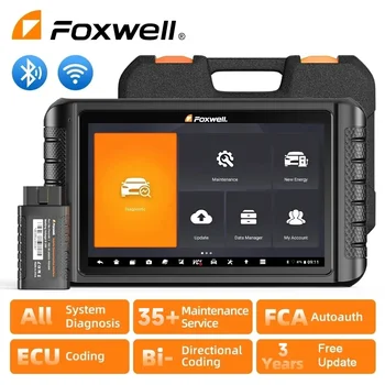 2023 FOXWELL NT1009 Bluetooth OBD2 Диагностика на Автомобилни Инструменти Цялата Система, 35 + Отменя Двупосочен Кодиране ECU OBDII Скенер Кола