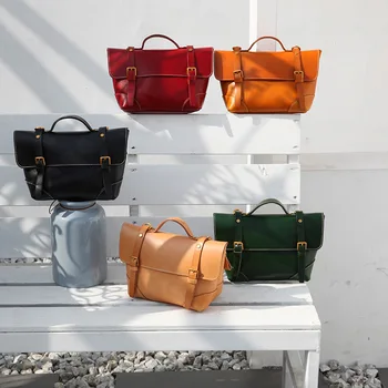 2023 Нова оригинална дамска чанта дамска чанта от телешка кожа в стил Ретро-ръчно изработени от кожа растително дъбени Чанта за кнедлите Дамска чанта Гуанджоу