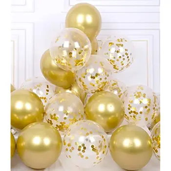 20pcs Конфети Хромирани Метални латексови балони Украса за годишнината от сватбата на рождения Ден на Златни балони, Балони за душата на детето