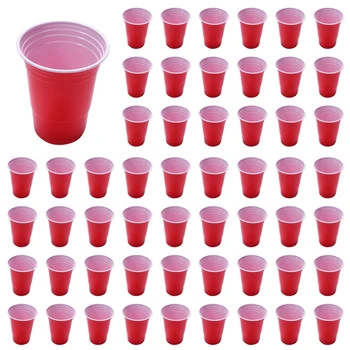 400шт 450 мл Червено Еднократни Пластмасови Чаши за парти Бар Ресторант принадлежности, Прибори за дома, Стоки за дома с високо качество