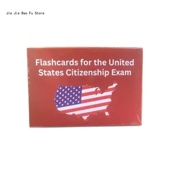 E8BD 1 кутия, картичка по гражданско право в САЩ, 100 въпроса, учебно помагало по история и политика, тестови карти за изпити на американско гражданство.