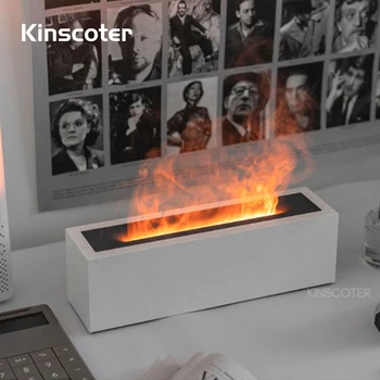 Kinscoter LED Лампа С Пламък Етерично Масло Difusor Ултразвукова Студен Туманообразователь Ароматни Дифузор Овлажнител на Въздуха Fogger