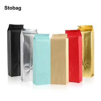 StoBag 50шт Пакет за опаковане на кафе на зърна с капак от алуминиево фолио, машина за запечатване на крафт-хартия за опаковане на прах на Едро