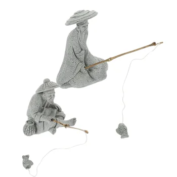 Аксесоари Градински фигурки за партита Азиатски украса Рибар Скулптура за декор Статуя