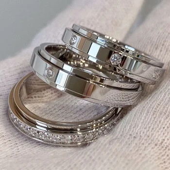 Висококачествени бижута пръстен на модната марка от розово злато с пръстен от неръждаема стомана за мъже и жени