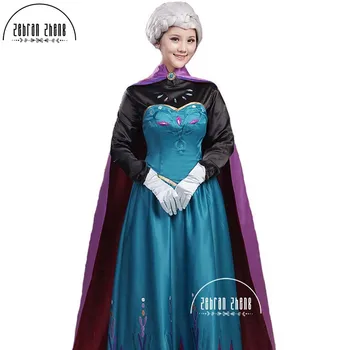Висококачествено рокля за cosplay кралица на Елза Костюми за Хелоуин за възрастни жени Фантазийное рокля по поръчка