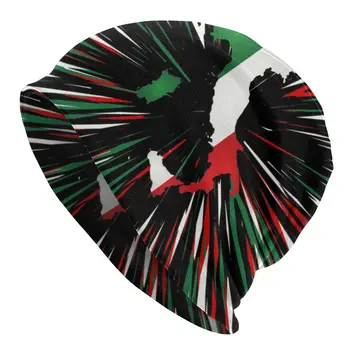 Готина карта на Италия, шапчица-бини, зимни топли възли Унисекс шапки, италиански патриотични шапки, шапки за мъже и жени