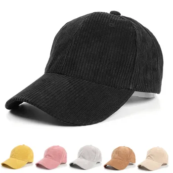 Дамска зимна шапка, вельветовая мъжка бейзболна шапка, бейзболна шапка в стил хип-хоп, ретро, дишаща памучен шапка вестникарче, дамски топли шапки