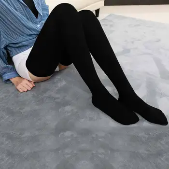 Дамски секси дълги чорапи, Чорапи до бедрото, 80 см Памучни топли ластични чорапи над коляното JK Cosplay Schoolgirl Чорапи Медии