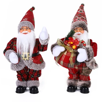 Електрическа Кукла на Дядо Коледа, Коледна украса, Люлки Музика Дядо Плюшени Играчки, Украса на Коледното парти Фигурка 2023 Подарък за Нова Година