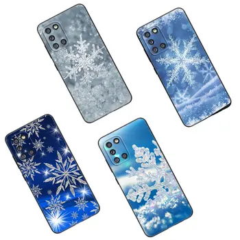 Зимна Коледна Торбичка с Снежинками За Samsung Galaxy А01 A03 Основната А02 A10 A20 S A20E A30 A40 A41 A5 A6 A8 Plus А7 А9 Калъф