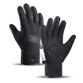 Зимни велосипедни ръкавици, топли спортни ръкавици със сензорен екран, ветроупорен мъжки ръкавици, Ски мотоциклетни непромокаеми ръкавици, ежедневни топло за ръце