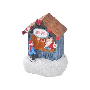 Коледен декор в снежна село, украса в снежна село занятие на коледна тематика, Плот за дома, Коледна декорация за прозореца на спалнята