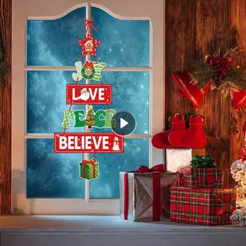 Коледна Врата Окачване Закачалка за Новогодишната парти Декорация за Коледната елха Дядо Коледа, Снежен човек Лосове весела Коледа Интериор 2023