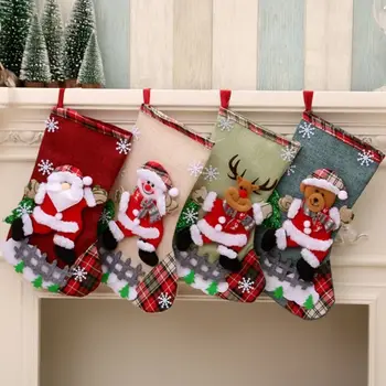 Коледни чорапи, Коледни Чорапи на Дядо Коледа, Висулка във формата на Лос, Коледно дърво, Коледни подаръчни пакети за декорация на Коледното парти