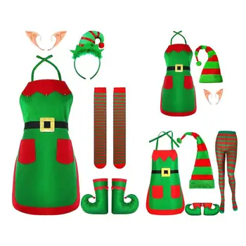 Коледно облекло зелен елф, cosplay, семеен карнавал за родители и деца, нова година карнавалните костюми за жени и момичета, Коледен костюм за момичета