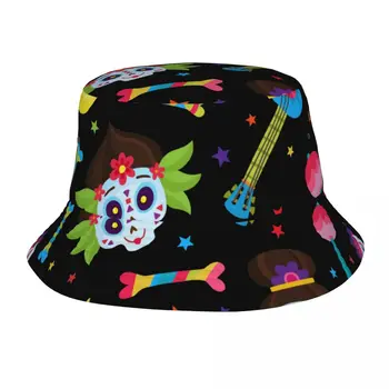 Летни Захар черепа, Мексиканския Ден на Мъртвите, панама, Рибарска шапка с широка периферия, козирка за пътуване, Модни Панама