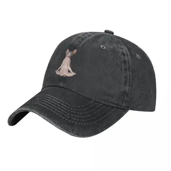 Лятна шапка с сенника, хип-хоп шапки Sphynx Котка, ковбойская шапка Canadian Sphynx Котка, заострени шапки