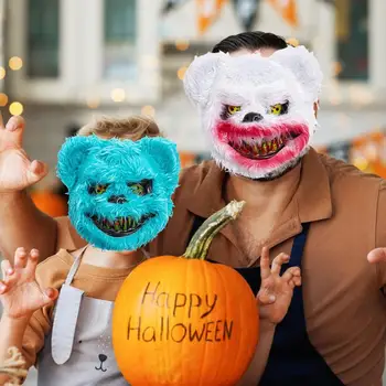Маска за лице Кървава носят на Хелоуин, Зловеща плюшен маска за лице за Хелоуин, Маскарад, парти, cosplay, подпори за костюми