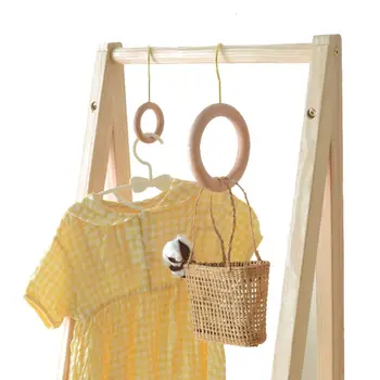 Многофункционална пръстеновидна форма от масивно дърво, Скандинавски чанта, закачалка за шалове, кука за магазин дрехи, кука за дома