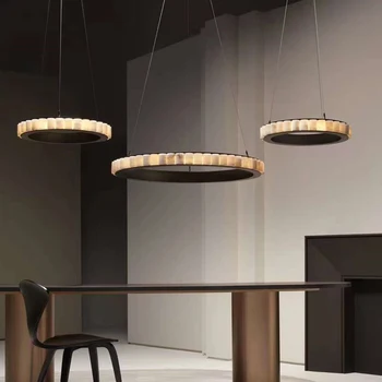 Модел подвесного лампа от мрамор, двухуровневое сграда, ресторант, проста и луксозна вила, кръгъл хол
