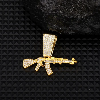 Модни колиета-chokers за жени 2024, висулка във формата на кръст с пистолет, колие от кристал, верига от страз, женски Мъжки верига в стил пънк, бижута подарък