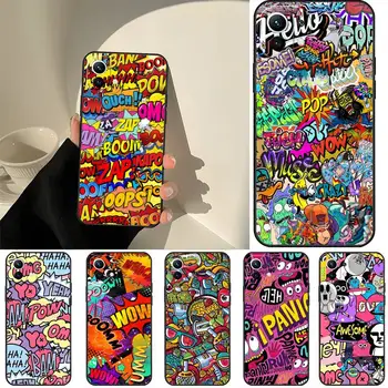 Мультяшная Стикер с Графити Бомба Калъф За Телефон Redmi 10T 9S 8T 7 5A 5 4 Note 10 9 8 11 6 Pro Калъф За Мобилен телефон