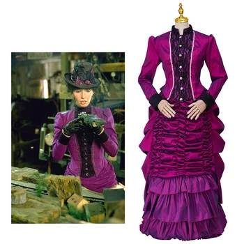 Назад в бъдещето, рокля за cosplay Клара Клейтън, костюм на Клара Клейтън 1885 г., обличам Victotian, готик рокля в стил steampunk, рокля по поръчка