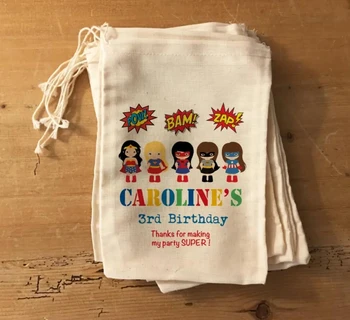 персонализирайте торбички за подаръци на парти Super Heroes, торбички за подаръци за рожден ден, чанти за партита Super Heroes, за момичета / момчета, торбички за подаръци или предложения
