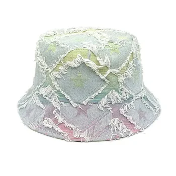 Пролет-есен памучен широка периферия шапка със звездна принтом, Рибарска шапка, градинска пътна шапка, топла шапка, шапки за мъже и жени 221