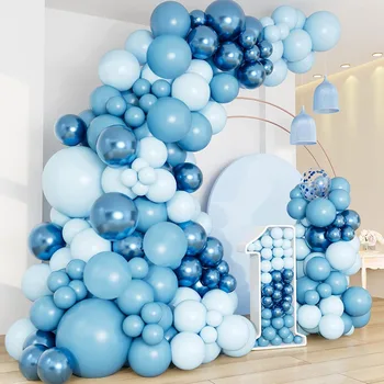 Сини балони, комплект за гирлянди и арки, декор за парти по случай рожден ден, аксесоари за парти по случай рожден ден за деца, декор за душата на детето, латексный балон