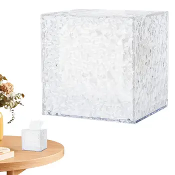 Стенен държач кутии за салфетки, кутия за салфетки в стил пулсации в прозрачна вода, креативната кутия за прозрачни кърпички