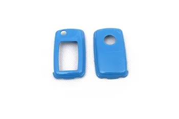 Твърд пластмасов защитен калъф за дистанционно ключ и без ключ (лъскаво синьо) за Фолксваген MK4 /MK5