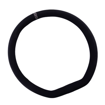Универсална вътрешна тапицерия Черен с бял маркер 38 см D-образна изкуствена велур за подреждане на капачки на кормилното колело