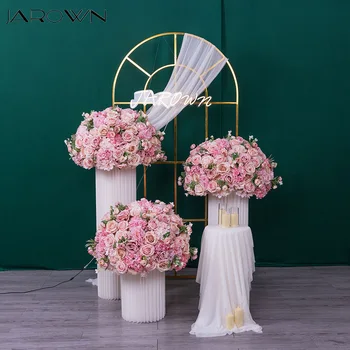 Централните елементи за сватбени маси Розовата серия Топка от изкуствени цветя за партита Декоративен подпори за дейности Поставка за десертни торти